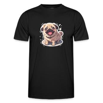 Mops Mops Hund Mops Geschenke Mops Liebhaber - Männer Funktions-T-Shirt - Schwarz - Vorne - AI Model Male 178 dark (178cm)