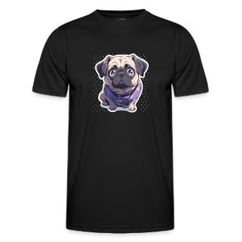Mops Mops Hund Mops Geschenke Mops Liebhaber - Männer Funktions-T-Shirt - Schwarz - Vorne - AI Model Male 178 dark (178cm)
