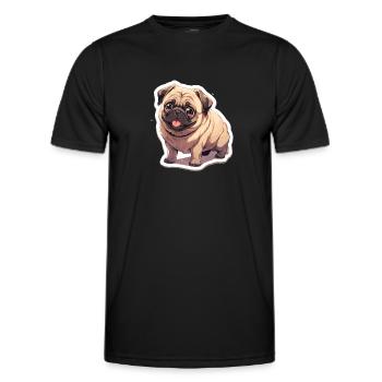 Mops Mops Hund Mops Geschenke Mops Liebhaber - Männer Funktions-T-Shirt - Schwarz - Vorne - AI Model Male 178 dark (178cm)
