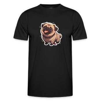 Mops Mops Hund Mops Geschenke Mops Liebhaber - Männer Funktions-T-Shirt - Schwarz - Vorne - AI Model Male 178 dark (178cm)