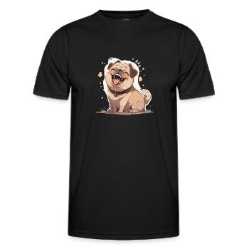 Mops Mops Hund Mops Geschenke Mops Liebhaber - Männer Funktions-T-Shirt - Schwarz - Vorne - AI Model Male 178 dark (178cm)