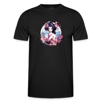 Geisha von Japan - Männer Funktions-T-Shirt - Schwarz - Vorne - AI Model Male 178 dark (178cm)