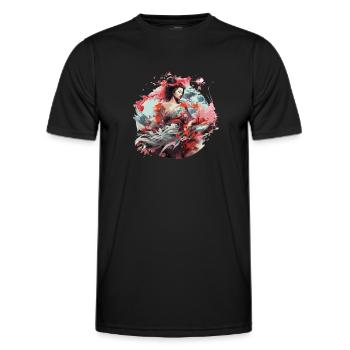 Geisha von Japan - Männer Funktions-T-Shirt - Schwarz - Vorne - AI Model Male 178 dark (178cm)
