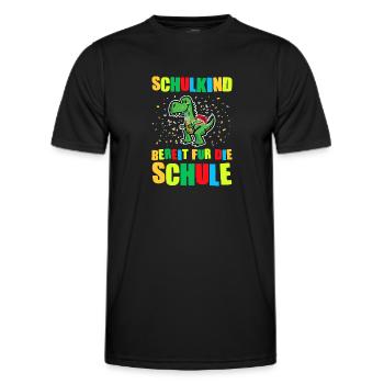 Schulkind Dino Schulanfänger Geschenk - Männer Funktions-T-Shirt - Schwarz - Vorne - AI Model Male 178 dark (178cm)