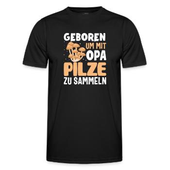 Geboren Opa essbare Pilze Wald Pilz Sammler - Männer Funktions-T-Shirt - Schwarz - Vorne - AI Model Male 178 dark (178cm)