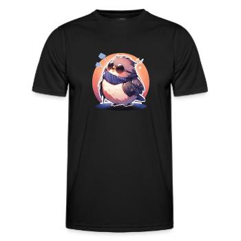 Vogel Vögel Lustige Tiere Waldbewohner Tier - Männer Funktions-T-Shirt - Schwarz - Vorne - AI Model Male 178 dark (178cm)