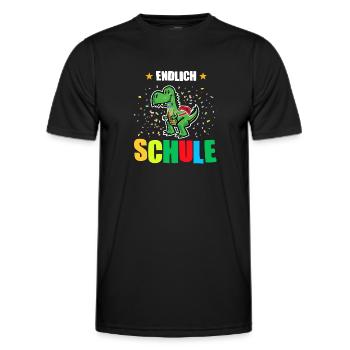 Schulkind Dino Schulbeginn Geschenk - Männer Funktions-T-Shirt - Schwarz - Vorne - AI Model Male 178 dark (178cm)