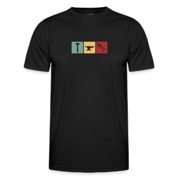 Blacksmith Schiede Anvil Cutler Gift - Men's Functional T-Shirt - black - Front - AI Model Male 178 dark (178cm)