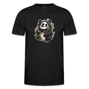 Panda Pandas Panda Bébé Panda Animal Animaux - T-shirt sport Homme - noir - Devant - AI Model Male 178 dark (178cm)