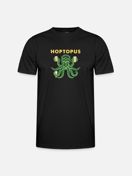 Hoptopus blæksprutte øl blæksprutte - Funktionsshirt til herrer - sort