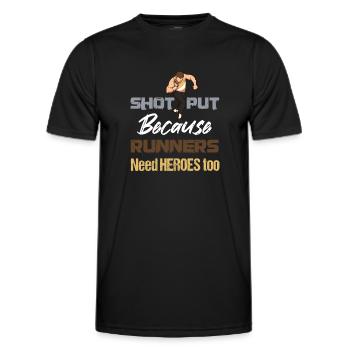 Athletics, Athletics, Throwing athletes, - Men's Functional T-Shirt - black - Front - AI Model Male 178 dark (178cm)