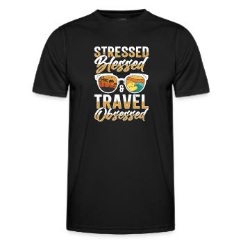 Reisejob Travel Bug Beruf Urlaubsreisebüro - Männer Funktions-T-Shirt - Schwarz - Vorne - AI Model Male 178 dark (178cm)