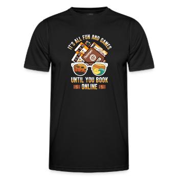 Travel Job Travel Bug Profession Holiday Travel Agency - Men's Functional T-Shirt - black - Front - AI Model Male 178 dark (178cm)