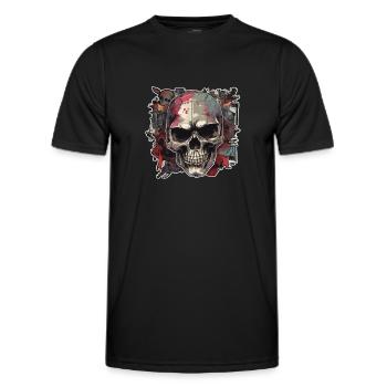 Skulls Skull Skull Skull Bones - Men's Functional T-Shirt - black - Front - AI Model Male 178 dark (178cm)