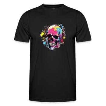 Skulls Skull Skull Skull Bones - Men's Functional T-Shirt - black - Front - AI Model Male 178 dark (178cm)