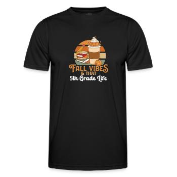 Fall Vibes That 5th Grade Life Fifth Grader - Männer Funktions-T-Shirt - Schwarz - Vorne - AI Model Male 178 dark (178cm)