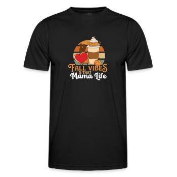 Fall Vibes That Mama Life Proud Mom Best Wife - Men's Functional T-Shirt - black - Front - AI Model Male 178 dark (178cm)