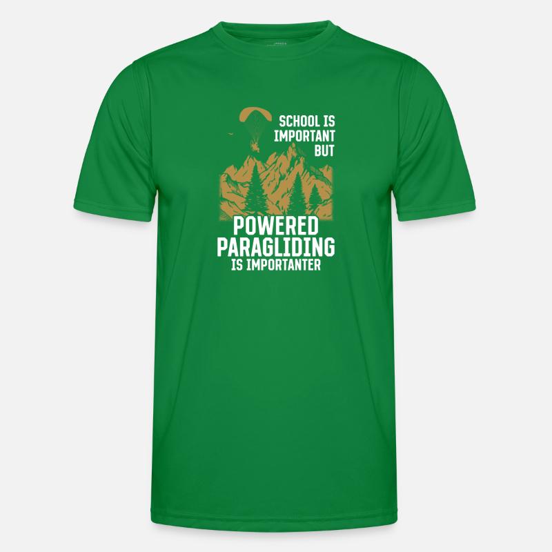 Paramotoring - School Is Important But Powered Par Men's Functional T-Shirt
