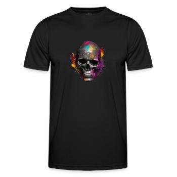 Skulls Skull Skull Skull Bones - Men's Functional T-Shirt - black - Front - AI Model Male 178 dark (178cm)