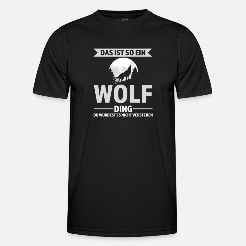 Wolf Tier Wölfe Geschenk - Männer Funktions-T-Shirt - Schwarz