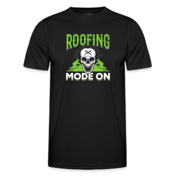 Roofer Roofing - Roofing Mode On - Men's Functional T-Shirt - black - Front - AI Model Male 178 dark (178cm)