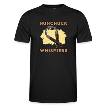 Nunchaku Arts Martiaux Armes d’entraînement Japon Sports - T-shirt sport Homme - noir - Devant - AI Model Male 178 dark (178cm)