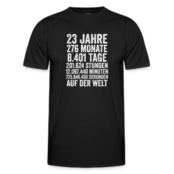 23 Jahre Dreiundzwanzigster Geburtstag - Männer Funktions-T-Shirt - Schwarz - Vorne - AI Model Male 178 dark (178cm)