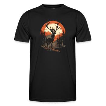 Prêt pour la saison de chasse Chasse au chevreuil pour les chasseurs - T-shirt sport Homme - noir - Devant - AI Model Male 178 dark (178cm)