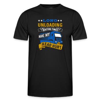 LKW Flachbettmaschine Frachtfahrzeug - Männer Funktions-T-Shirt - Schwarz - Vorne - AI Model Male 178 dark (178cm)