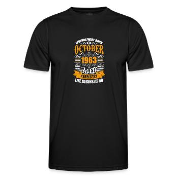 60th birthday - Men's Functional T-Shirt - black - Front - AI Model Male 178 dark (178cm)