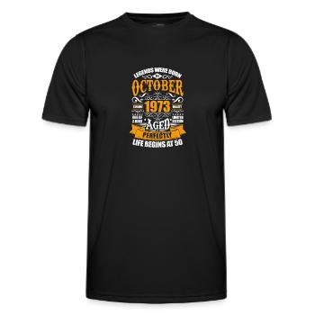 50th birthday - Men's Functional T-Shirt - black - Front - AI Model Male 178 dark (178cm)