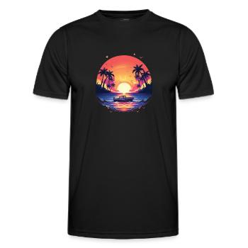 Boot - Männer Funktions-T-Shirt - Schwarz - Vorne - AI Model Male 178 dark (178cm)