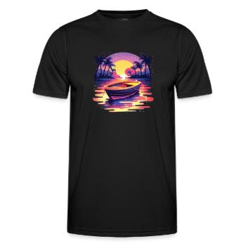 Boot - Männer Funktions-T-Shirt - Schwarz - Vorne - AI Model Male 178 dark (178cm)