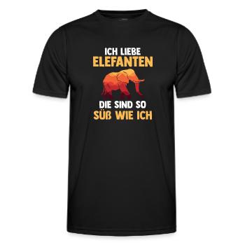 Elefant Elefanten - Männer Funktions-T-Shirt - Schwarz - Vorne - AI Model Male 178 dark (178cm)