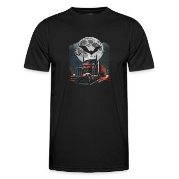 Semi-remorque effrayante d’Halloween pour camion - T-shirt sport Homme - noir - Devant - AI Model Male 178 dark (178cm)