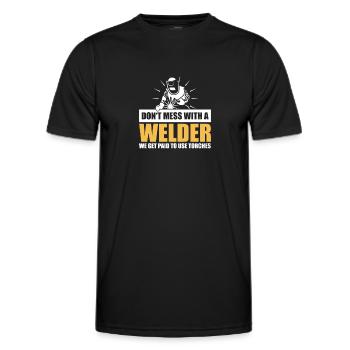 Welder Warning – Experts with Torches - Men's Functional T-Shirt - black - Front - AI Model Male 178 dark (178cm)