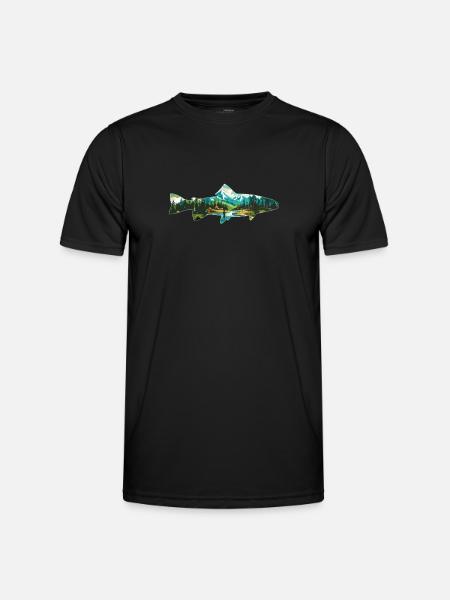 Fly fishing for trout: retro love for the - Men's Functional T-Shirt - black