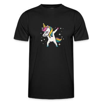 Dabbing Licorne Licorne Dab Dabbing Trend Dance - T-shirt sport Homme - noir - Devant - AI Model Male 178 dark (178cm)