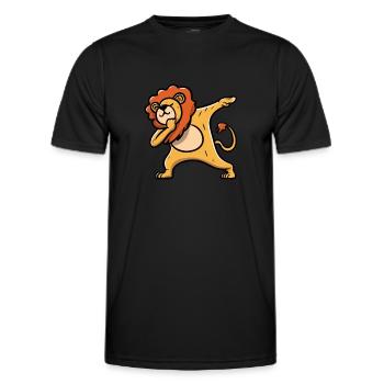 Löwe Dabbing Dab Dabbing Tiere Löwen Dab - Männer Funktions-T-Shirt - Schwarz - Vorne - AI Model Male 178 dark (178cm)