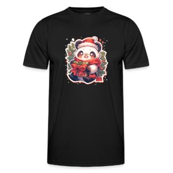 Panda Weihnachten Panda Pandas Panda Weihnachten - Männer Funktions-T-Shirt - Schwarz - Vorne - AI Model Male 178 dark (178cm)