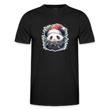Panda Weihnachten Panda Pandas Panda Weihnachten - Männer Funktions-T-Shirt - Schwarz - Vorne - AI Model Male 178 dark (178cm)