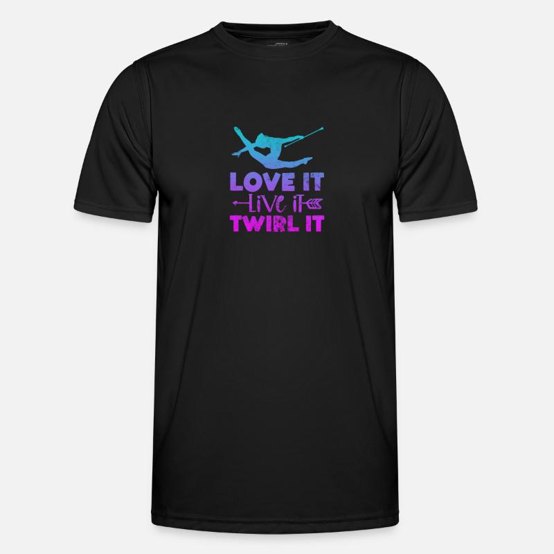 Baton Twirling - Männer Funktions-T-Shirt - Schwarz