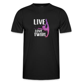 Baton Twirling - Men's Functional T-Shirt - black - Front - AI Model Male 178 dark (178cm)