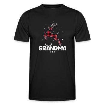 Rot kariertes Rentier Oma Weihnachten Weihnachten - Männer Funktions-T-Shirt - Schwarz - Vorne - AI Model Male 178 dark (178cm)