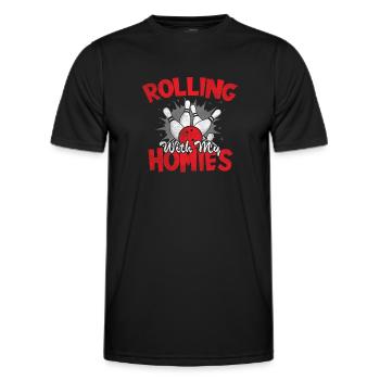 Rouler avec mon cadeau Homies Retro Bowling - T-shirt sport Homme - noir - Devant - AI Model Male 178 dark (178cm)
