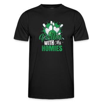 Rollin avec mon cadeau Homies Retro Bowling - T-shirt sport Homme - noir - Devant - AI Model Male 178 dark (178cm)