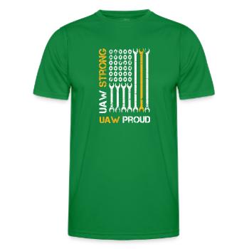 UAW fort UAW Proud Union Pride UAW Laborer - T-shirt sport Homme - vert - Devant - AI Model Male 178 dark (178cm)
