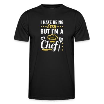 I Hate Being Sexy But I'm A Chef Cooking Knife And - Männer Funktions-T-Shirt - Schwarz - Vorne - AI Model Male 178 dark (178cm)