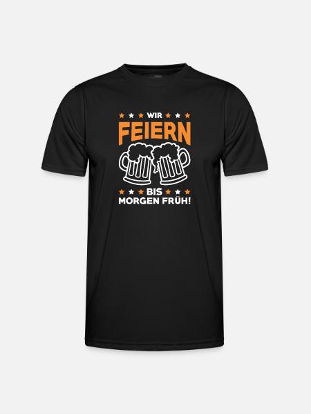 bier feiern - Männer Funktions-T-Shirt - Schwarz
