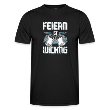 feiern bier - Männer Funktions-T-Shirt - Schwarz - Vorne - AI Model Male 178 dark (178cm)
